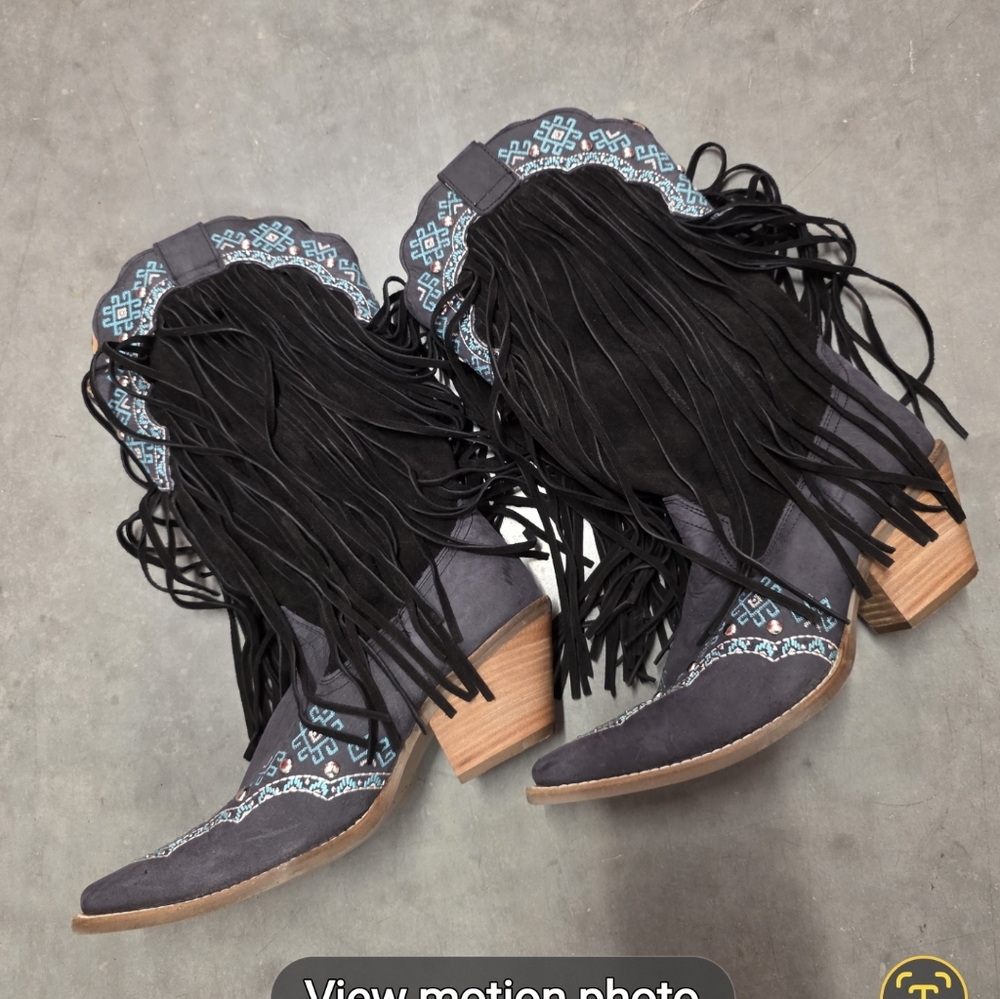 Dingo Tequila Sunrise Fringe Western Leather Boot - Picture 8 of 13